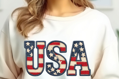USA Faux Embroidery PNG, America Flag Product Image 6