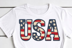 USA Faux Embroidery PNG, America Flag Product Image 5