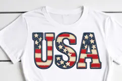 USA Faux Embroidery PNG, America Flag Product Image 5