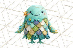 Cute Halloween Monster Clipart PNG, Patchwork Monsters Png Product Image 3