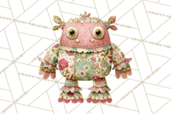 Cute Halloween Monster Clipart PNG, Patchwork Monsters Png Product Image 4