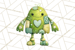Cute Halloween Monster Clipart PNG, Patchwork Monsters Png Product Image 2