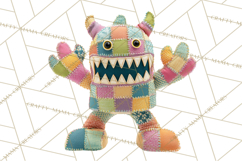Cute Halloween Monster Clipart PNG, Patchwork Monsters Png Product Image 2