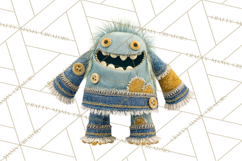 Cute Halloween Monster Clipart PNG, Patchwork Monsters Png Product Image 2