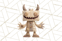 Cute Halloween Monster Clipart PNG, Patchwork Monsters Png Product Image 4