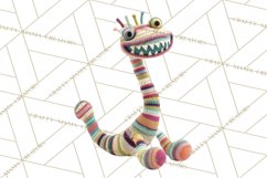 Cute Halloween Monster Clipart PNG, Patchwork Monsters Png Product Image 4