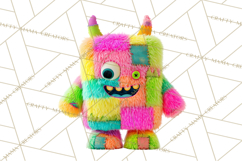 Cute Halloween Monster Clipart PNG, Patchwork Monsters Png Product Image 2