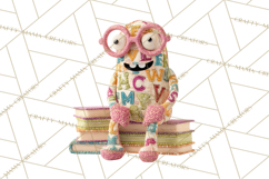 Cute Halloween Monster Clipart PNG, Patchwork Monsters Png Product Image 5
