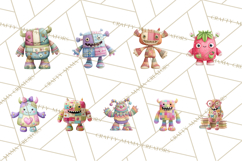 Cute Halloween Monster Clipart PNG, Patchwork Monsters Png Product Image 9