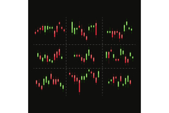 Financial market trading charts showing stock price movement Product Image 1