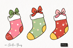 Doodle Christmas Stocking Clipart | Christmas PNG Product Image 1