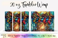 Stained Glass Christmas Tumbler Wrap Sublimation Bundle Product Image 9