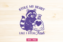 Stole My Heart Like I Steal Trash Funny Raccoon SVG PNG Product Image 1