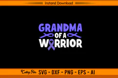 Grandma of a Warrior Stomach Cancer SVG Design File Product Image 1