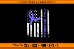 Stomach Cancer Awareness Ribbon Flag SVG Design Product Image 1