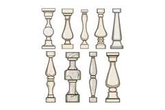 stone balustrade set cartoon Product Image 1