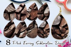 Stone Cracked Texture Earring teardrop sublimation design Product Image 1