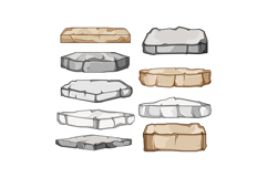 stone platform set cartoon Product Image 1