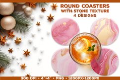 Round Coaster Sublimation designs with Stone Textured Product Image 1