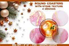 Round Coaster Sublimation designs with Stone Textured Product Image 1