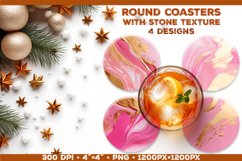 Round Coaster Sublimation designs with Stone Textured Product Image 1