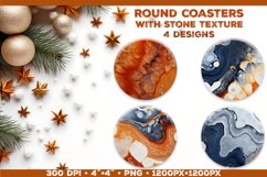 Round Coaster Sublimation designs with Stone Textured Product Image 1