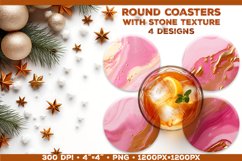Round Coaster Sublimation designs with Stone Textured Product Image 1