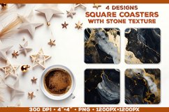 Stone Texture Square Coasters | Coasters Sublimation PNG Product Image 1