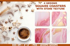 Stone Texture Square Coasters | Coasters Sublimation PNG Product Image 1