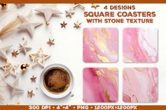 Stone Texture Square Coasters | Coasters Sublimation PNG Product Image 1