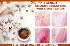 Stone Texture Square Coasters | Coasters Sublimation PNG Product Image 1