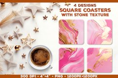 Stone Texture Square Coasters | Coasters Sublimation PNG Product Image 1