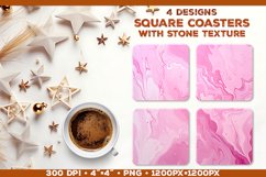 Stone Texture Square Coasters | Coasters Sublimation PNG Product Image 1