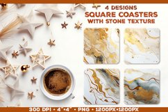 Stone Texture Square Coasters | Coasters Sublimation PNG Product Image 1
