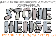 Stonehenge Monolith Stone Lettering Font Boulder ABC OTF Type by Squeeb Creative