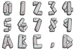 Stonehenge Stone Lettering Font Boulder ABC PNG SVG Type Product Image 2