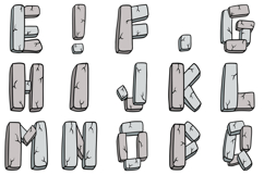 Stonehenge Stone Lettering Font Boulder ABC PNG SVG Type Product Image 3