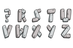 Stonehenge Stone Lettering Font Boulder ABC PNG SVG Type Product Image 4