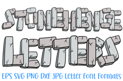 Stonehenge Stone Lettering Font Boulder ABC PNG SVG Type by Squeeb Creative