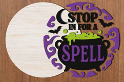 Stop In For A Spell Round Sign SVG Product Image 2