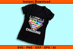 Stop Talking Start Chalking SVG | Funny Pool Player Design Product Image 3