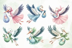 Stork and Baby Sublimation Clipart Product Image 3