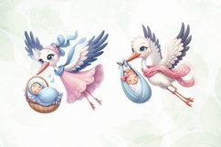Stork and Baby Sublimation Clipart Product Image 2
