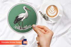Stork Sticker, Baby Stork Sticker, Baby Stork Nursery Decor Product Image 1