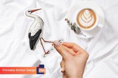 Stork Sticker, Baby Stork Sticker, Baby Stork Nursery Decor Product Image 1