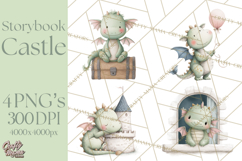 Baby Dragon Clipart, Princess Clipart, Knight Clipart Product Image 1
