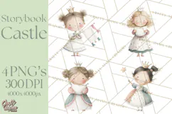 Baby Dragon Clipart, Princess Clipart, Knight Clipart Product Image 1