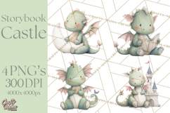 Baby Dragon Clipart, Princess Clipart, Knight Clipart Product Image 1