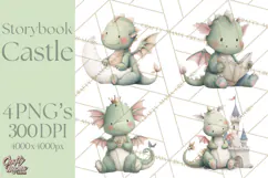 Baby Dragon Clipart, Princess Clipart, Knight Clipart Product Image 1