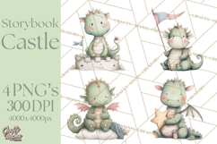 Baby Dragon Clipart, Princess Clipart, Knight Clipart Product Image 1